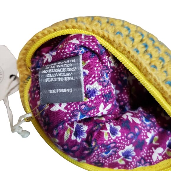 Anthropologie French Knot Wool Clutch Zipper Purse Bag 8x5” Be Kind with Tags - Picture 3 of 4